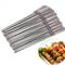 50pcs brochette de barbecue en acier inoxydable brochettes de barbecue réutilisables kebab bâton de fer pour le camping en plein air outils de pique-nique outils de cuisson barbecue accessoires