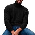 Homme T-shirt Chemise à col roulé Chemise à Manches Longues manche longue Col roulé Printemps Automne Uni Mode Occasionnel Chunky Vacances Occasionnel Week-end Noir Vert Gris T-shirt haut de gamme
