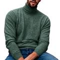 Homme T-shirt Chemise à col roulé Chemise à Manches Longues manche longue Col roulé Printemps Automne Uni Mode Occasionnel Chunky Vacances Occasionnel Week-end Noir Vert Gris T-shirt haut de gamme