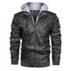 Homme Simili Cuir Veste moto Blouson Moto Extérieur Usage quotidien Etanche Coupe Vent Full Zip Style moderne Automne Hiver Couleur unie Décontractées Sans col Normal Coupe Standard Standard Noir