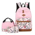 Femme sac à dos Sac d'Ecole Cartable sac à dos Ecole du quotidien Couleur unie Bloc de couleur A Fleur Oxford Grande Capacité Durable Anti poussière Fermeture Rose Claire