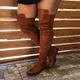 Femme Bottes Chaussettes Grandes Tailles Bottes sexy Soirée Nouvelle An du quotidien Cuissardes Hiver Talon Plat Mode Sexy Classique Faux suède Rouge Violet Marron