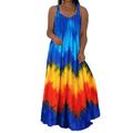 grande taille femme courbe tenue décontractée robe nuisette tie dye robe longue maxi robe sans manches dos nu imprimé bretelle mode quotidien jaune rose printemps été l xl xxl 3xl 4xl