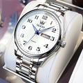 Montre à Quartz OLEVS pour Hommes Calendrier Grand Cadran Imperméable Jour Date Montre en Alliage de Titane Cadeaux pour la Fête des Pères