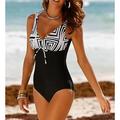 Maillots de Bain Une pièce Monokini Maillots de bain Maillot de bain Femme Maillots de bain modestes Contrôle du Ventre Bandes Bloc de couleur Rayé Normal Rembourré A Bretelles Maillots de bain