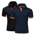 Homme POLO Tee Shirt Golf Casual Des sports Revers Manche Courte Mode basique Couleur unie Style classique Eté Standard Bleu marine blanc Noir Bleu Marine Gris Bleu Marine OrangeJaune Marine