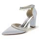 chaussures de mariage pour femmes escarpins chaussures de demoiselle d'honneur de mariée élégant luxueux vin noir blanc strass imitation perle talon épais bout pointu satin bride à la cheville chaussures cadeaux de Saint Valentin fête