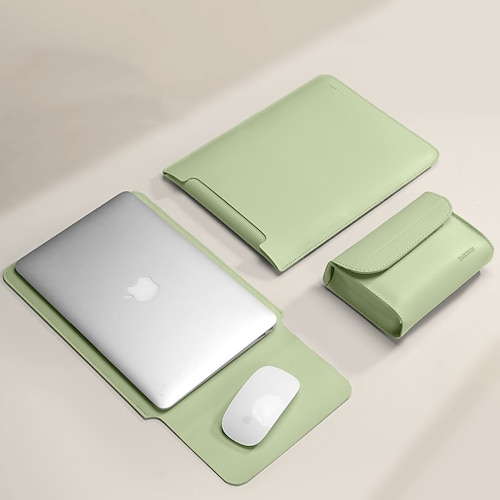 housses pour ordinateur portable mallette pour ordinateur portable 12 13.3 15.6 pouces pour macbook air pro hp dell lenovo asus chromebook housse de transport pour ordinateur portable étanche pu étui en cuir avec petit sac pour voyage de bureau d