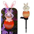 Solaire alimenté lapin oeuf pelouse lumière pâques décor extérieur étanche prise de terre lampe jardin cour paysage décor lumières