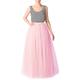 Femme Jupe Balançoire Tutu Jupe longue Maxi Jupes Plissé Multirang Tulle Couleur Pleine Utilisation Casual Quotidien Eté Organza Mode Noir Vert Claire Rose Claire Vert Véronèse