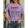 t-shirt femme basique imprimé lettre manches courtes hauts réguliers col rond quotidien week-end noir blanc bleu violet gris
