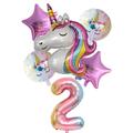 ballons de licorne pour les décorations de 1er anniversaire de fille, ballon numéro 1 de 32 pouces grand ballon de licorne arc-en-ciel pour décor de fête à thème licorne, première fête d'anniversaire