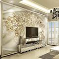 Fonds d'écran cool papier peint 3d fleur d'or papier peint pour murs style de luxe européen diamant adhésif requis toile pour salon hôtel fond décor à la maison