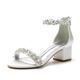 Femme Chaussures de mariage Sandales Chaussures bling-bling Chaussures scintillantes Chaussures de mariée Fermeture Talon Bottier Bout ouvert Minimalisme Satin Fermeture Argent Vin Vert et Bleu