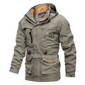 Homme Veste cargo Veste à capuche Veste tactique Sport Loisir Pêche Chaud Coupe Vent Patchwork Automne Lettre Sportif Col rabattu Normal Vert Véronèse Bleu Kaki Veste