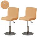 Lot de 2 housses de tabouret de bar extensibles bordeaux, housse de tabouret de bar pivotante carrée, housse de chaise pour salle à manger, housse de siège de café, protection antidérapante