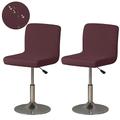 Lot de 2 housses de tabouret de bar extensibles bordeaux, housse de tabouret de bar pivotante carrée, housse de chaise pour salle à manger, housse de siège de café, protection antidérapante