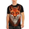 Homme Unisexe Chemise T shirt Tee Tee Animal Renard Imprimés Photos Dessin Animé 3D Col Rond Noir Bleu Marron 3D effet du quotidien Vacances Manche Courte 3D Imprimer Vêtement Tenue Mode Casual