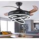 Ventilateurs de plafond rétractables de 42 '' avec lumières et télécommande, ventilateur semi-affleurant à LED moderne, ventilateur de plafond géométrique rétractable 3 couleurs 6 vitesses suspension intelligente pour chambre à coucher intérieure, salle à