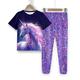 Fille 3D Licorne Ensemble pyjama t-shirt et pantalon Manche Courte 3D effet Eté Printemps Automne Actif Mode Le style mignon Polyester Enfants 3-12 ans Col Ras du Cou Intérieur Casual Standard