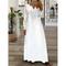 robe longue femme bohème col en V manches longues en dentelle jupe fluide blanche décontractée plage semi-formelle printemps été tailles complètes vêtements féminins élégants