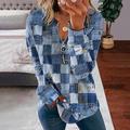 Pull pour femmes à fermeture éclair quart en denim imprimé active streetwear rose bleu violet géométrique col en V à manches longues
