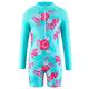 Maillot de bain fille upf 50 une pièce cyan maillot de bain fermeture éclair rashguard maillot de bain