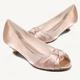 Femme Chaussures de mariage Escarpins Ballerines Chaussures de mariée Noeud Talon Bas Bout ouvert Elégant Satin Blanche Ivoire Argent