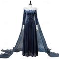 La Reine des Neiges Princesse Elsa Reine des Neiges Anna Robe Costume de Cosplay Femme Cosplay de Film Déguisement Cosplay Bleu Halloween Mascarade Robe