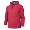 Homme Imperméable Veste à capuche Veste de Randonnée Veste coupe-vent Sport extérieur Camping et randonnée Etanche Coupe Vent Printemps Automne Couleur unie Noir Vert Véronèse Rouge Bleu Marine Bleu