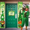 1 paire, st. Patrick's day et pâques, 11.81x70.87 pouces, gnome vert, couplets en polyester, fournitures de décoration de fête suspendues à la porte