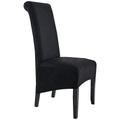 Housses de chaise de salle à manger XL en daim velours peluche noir, housse de chaise extensible, housse de protection de chaises hautes en spandex housse de siège avec bande élastique pour salle à