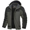 Homme Veste d'Hiver Veste de Randonnée Veste Pluie Impermeable Veste coupe-vent Sport Loisir Camping et randonnée Etanche Coupe Vent Capuche Printemps Automne Hiver Mosaïque Blanche Ivoire Noir