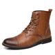 Homme Bottes Chaussures habillées Bottes de Combat Rétro Vintage Classique du quotidien Bureau et carrière Polyuréthane Bottine / Demi Botte Lacet Marron foncé Noir Marron clair Automne Hiver