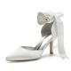 Femme Chaussures de mariage Escarpins Chaussures habillées Talons à bride à la cheville Chaussures de mariée Strass Cristal Imitation Perle Talon Aiguille Bout pointu Sexy Satin Lacet Argent Noir