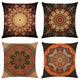 floral mandala bohème housse de coussin 4 pièces doux carré jeter taie d'oreiller taie d'oreiller qualité supérieure lavable en machine en plein air coussin pour canapé canapé lit chaise