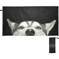 Coolnut Siberian Husky Dog Beach Towel - Super Absorbent Oversized Travel Towels - Lightweight Compact Quick Dry Towel for Swimming Camping Holidayï¼ˆ113ï¼‰ Wash cloth