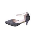 Femme Chaussures de mariage Escarpins Chaussures bling-bling Escarpins Sandales à talons Mariage Soirée Couleur unie Talons de mariage Chaussures de mariée Chaussures de demoiselle d'honneur Strass