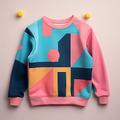 fille 3d couleur sweat pull rose manches longues impression 3d printemps automne mode streetwear adorable polyester enfants 3-12 ans ras du cou extérieur décontracté quotidien coupe régulière