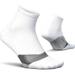 Feetures Elite Light Cushion Quarter Solid - Sport Sock with Targeted Compression- New White (1 Pair)