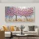 Peinture à l'huile de fleur de cerisier abstraite peinte à la main sur toile, peinture de fleur rose faite à la main pour la décoration de la maison, grande peinture texturée personnalisée, décor