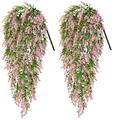 2 pièces fausse fleur suspendue, bouquet de lavande artificielle vigne plantes suspendues fausses feuilles de vigne de lierre pour patio maison chambre mariage décoration murale intérieure extérieure, décoration intérieure, décoration de pièce esthétique