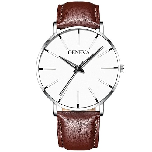 Montre à quartz Genève pour hommes montre ultra fine minimaliste en acier inoxydable montre élégante pour hommes montre d'affaires décontractée à quartz