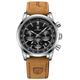 Poedagar montre de luxe homme haute qualité étanche chronographe lumineux montre-bracelet pour hommes en cuir hommes montres à quartz horloge décontractée
