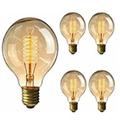 5pcs 40w edison vintage globe incandescent ampoule e26 e27 g95 dimmable décoratif antique spirale lampe à incandescence pour intérieur tenture murale plafonniers ambre chaud 220-240v