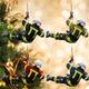 4 pièces ornement de pompier pour arbre de Noël rétroviseur de voiture pendentif suspendu, uniforme de pompier en acrylique décorations d'ornement de Noël cadeau pour fête de Noël