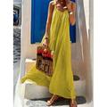 Robe casual Robe à Bretelles Femme Robe Maxi Lin Bohême basique du quotidien Fin de semaine Bretelles Fines Dos Nu Sans Manches Eté Printemps 2023 Ample Jaune Rouge Bleu Plein S M L XL