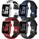 Paquet de 4 Bracelet Sport Compatible avec Bracelet Apple Watch 38mm 40mm 41mm 42mm 44mm 45mm 49mm Imperméable Ajustable Silicone souple Bracelet de remplacement pour iwatch Series Ultra 8 7 SE 6 5 4