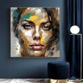 coloré fille visage toile mur art peint à la main femme portrait toile décoration murale abstraite fille visage peinture toile chambre décor décor à la maison sans cadre