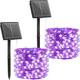 2 pack guirlandes solaires lumières de noël décoration extérieure 12m 120leds fée fil de cuivre lumières avec 8 modes étanche décoration fil de cuivre lumières pour patio yard arbres noel fête de